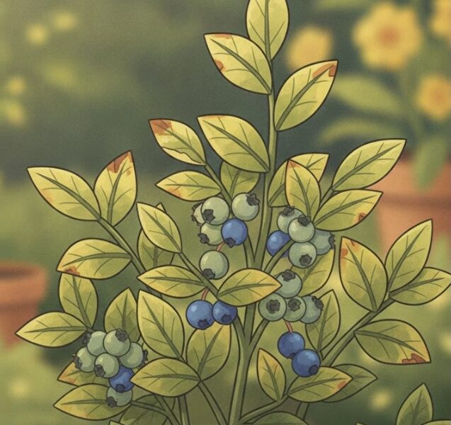 blueberry leaves turning yellow